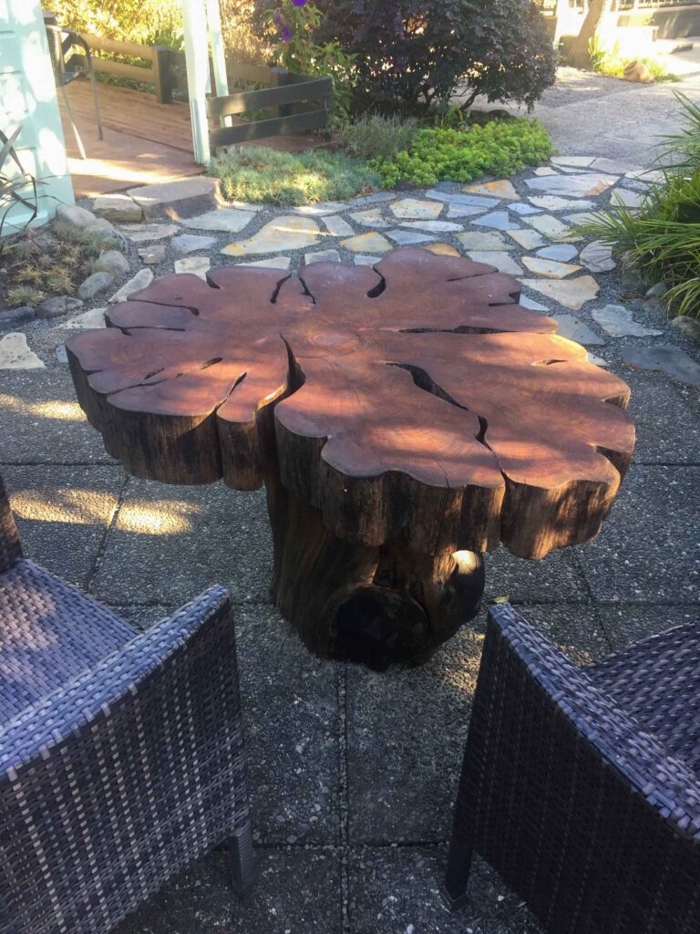 Out door seating area at The Station House Motel